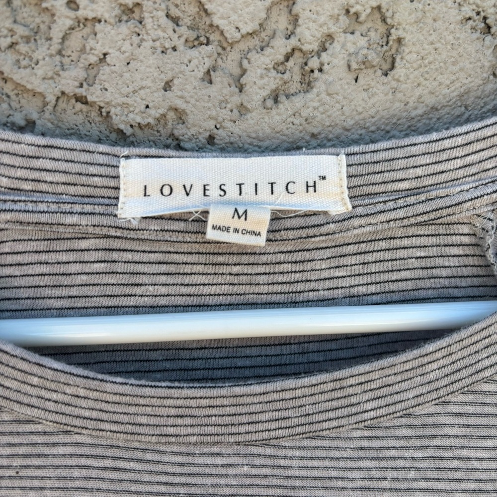 LOVESTITCH Horizontal Front Tie Tee Shirt - Picture 2 of 8